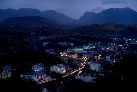 Clifden, Connemara, County Galway Ireland; Town at night Stock Photo - Rights-Managed, Code: 832-02255397