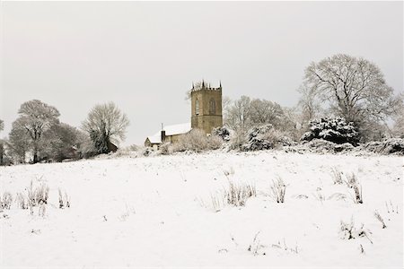 peter - Ireland; Winter landscape with church Stock Photo - Rights-Managed, Code: 832-02255641