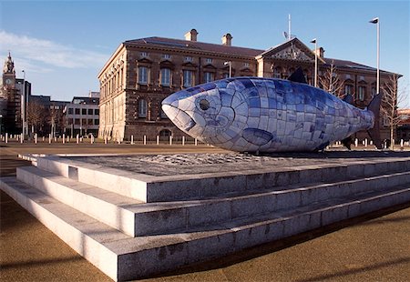 Big Fish, Sculpture at Custom House, Belfast, Ireland Stock Photo - Rights-Managed, Code: 832-02252845