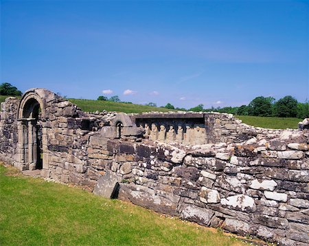 simsearch:832-02252667,k - White Island, Lower Lough Erne, Co Fermanagh, Ireland,Romanesque doorways and carved figures of churchmen in distance Stock Photo - Rights-Managed, Code: 832-02253226