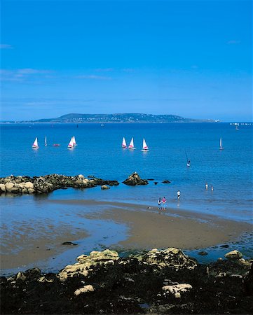 sports and sailing - Dublin bay, view from Monkstown towards Howth Head, Co Dublin, Ireland Stock Photo - Rights-Managed, Code: 832-02253388