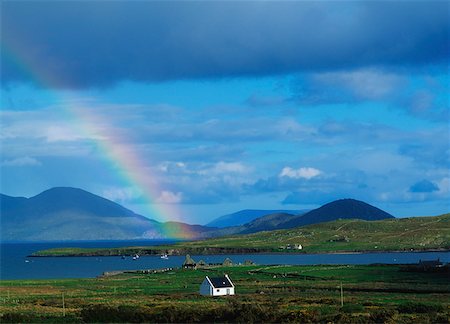 Rainbow over Cottage, Ballinskellig, Ring of Kerry, Co Kerry, Ireland Stock Photo - Rights-Managed, Code: 832-02253968