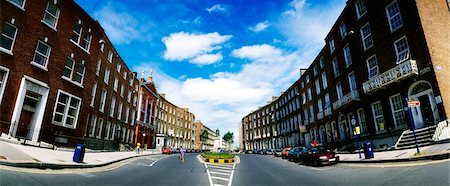 road city panorama - City streetscape, The Crescent, Limerick City, Ireland Stock Photo - Rights-Managed, Code: 832-03232409
