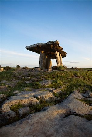 Poulnabrone Dolmen, The Burren, Co Clare, Ireland;  Neolithic tomb Stock Photo - Rights-Managed, Code: 832-03233431