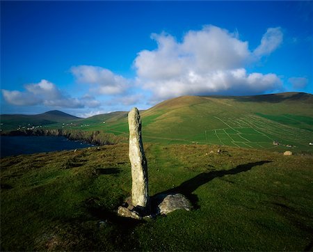 Ogham Stone, Dunmore Head, Dingle Peninsula, Co Kerry, Ireland Stock Photo - Rights-Managed, Code: 832-03358930