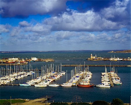 Howth Harbour, County Dublin, Ireland; Marina with docked sailboats Stock Photo - Rights-Managed, Code: 832-03359167