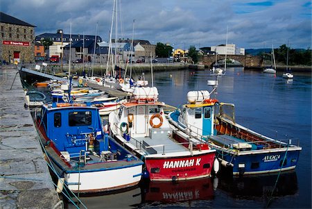 Dungarvan Pier, County Waterford, Ireland; Fishing boats in dock Stock Photo - Rights-Managed, Code: 832-03359232