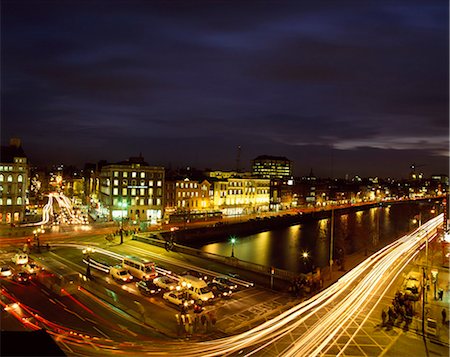 Dublin Street Scenes, O'connell Bridge, At Night, Stock Photo - Rights-Managed, Code: 832-03640487