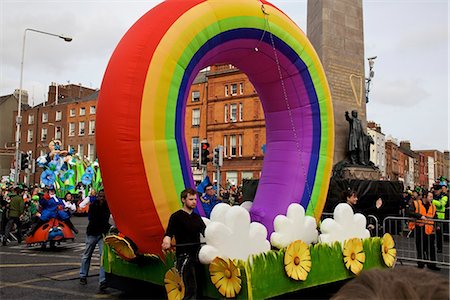 float (parade) - Dublin, Ireland; A Rainbow Float In A Parade Stock Photo - Rights-Managed, Code: 832-03640957