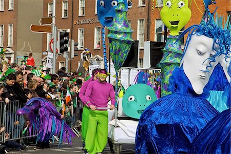 parade - Dublin, Ireland; People Dress In Costumes Walking Down O'connell Street In A Parade Stock Photo - Rights-Managed, Code: 832-03641000