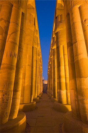 Collonade in Court of Amenophis III at dusk Stock Photo - Rights-Managed, Code: 832-03724605
