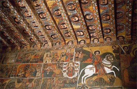 Decorated interior of Debre Berhan Selassie Church Stock Photo - Rights-Managed, Code: 832-03724994