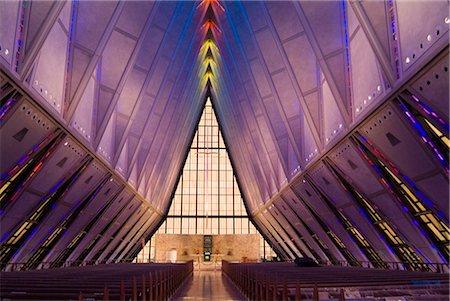 Chapel, US Air Force Academy, Colorado Springs, Colorado Stock Photo - Rights-Managed, Code: 845-04826467
