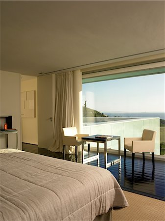 Glass Villa, Ibiza. 2006. Bedroom. Architects: Vicens + Ramos Arquitectos Stock Photo - Rights-Managed, Code: 845-04826532