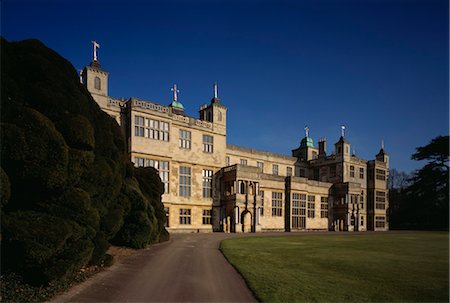 estate - Audley End. Entrance front of the house in the west park. Stock Photo - Rights-Managed, Code: 845-05839361