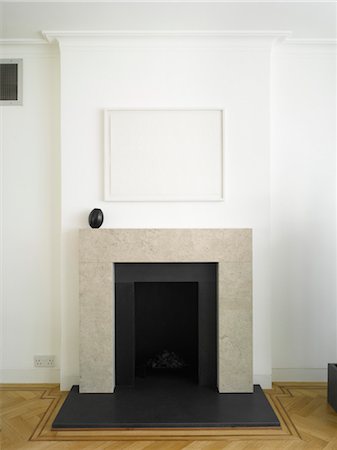 Fireplace in Edgware house extension, London, UK. Architects: Paul Archer Design Stock Photo - Rights-Managed, Code: 845-06008321