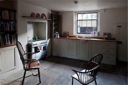 floor - Period chairs in basement kitchen, Whitechapel, London Stock Photo - Rights-Managed, Code: 845-07561444