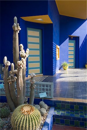 simsearch:845-02726943,k - Jardin Majorelle and Islamic Art Museum, Marrakech, Morocco. 1931. Blue workshop detail. Stock Photo - Rights-Managed, Code: 845-02727072