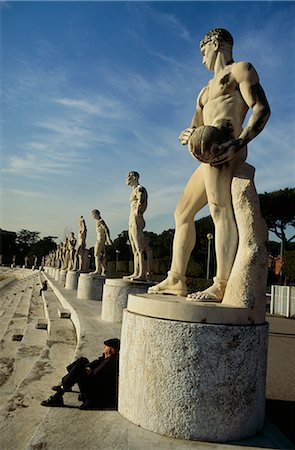 step shot - Statues Mussolini Sports Stadium Rome Foro Italico 1933 Stock Photo - Rights-Managed, Code: 845-02729458