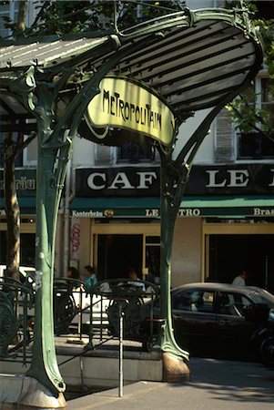 simsearch:845-03464097,k - Metro Entrance, Paris - Art Nouveau. Architects: Hector Guimard Stock Photo - Rights-Managed, Code: 845-03465051