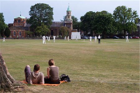 Cricket on Kew Green, Kew, London. Stock Photo - Rights-Managed, Code: 845-03463886