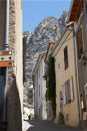 provence street scenes - Looking up a street scene, Provence. Stock Photo - Rights-Managed, Code: 845-03720252