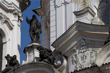 simsearch:845-05838996,k - Church of St Nicholas, Old Town, Prague. Detail of statues and pediments Stock Photo - Rights-Managed, Code: 845-03720267