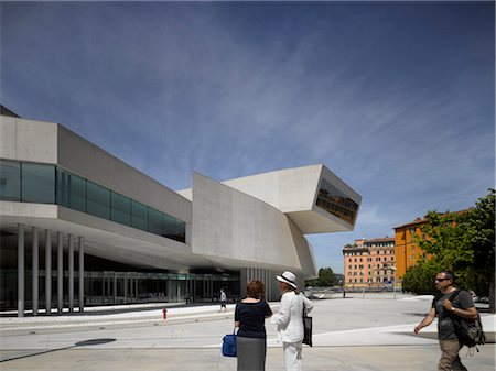 External view of the MAXXI, National Museum of 21st Century Arts, Rome. Architects: Zaha Hadid Architects Stock Photo - Rights-Managed, Code: 845-03720826