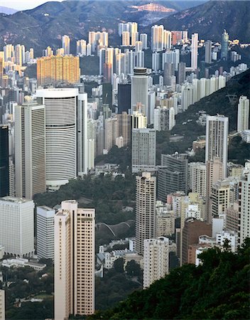 Hong Kong, Hong Kong Island, view on Mid-Levels from Victoria Peak Stock Photo - Rights-Managed, Code: 845-03720961