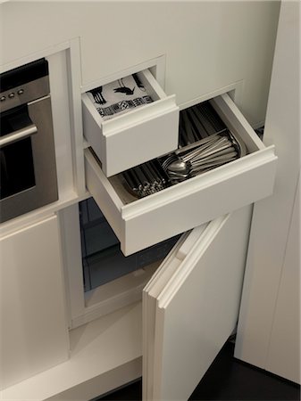 Le Cabinet, Notting Hill, London. Open drawer detail. Architects: Openstudio Stock Photo - Rights-Managed, Code: 845-03777252