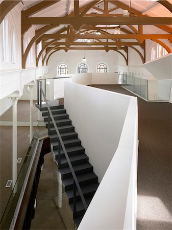 simsearch:845-02727746,k - Multi floored open plan office space in a refurbished chapel. Architects: OMI Architects Stock Photo - Rights-Managed, Code: 845-03777612