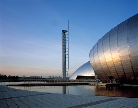 revolve - Glasgow Science Centre, Scotland. Side view at dawn. Architects: Building Design Partnership Stock Photo - Rights-Managed, Code: 845-03777704