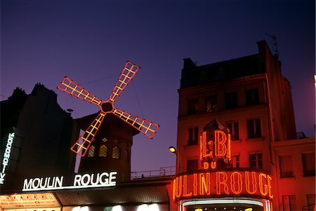 paris vintage - 1990s PARIS FRANCE NEON SIGNS AT NIGHT AT THE MOULIN ROUGE Stock Photo - Rights-Managed, Code: 846-05645823