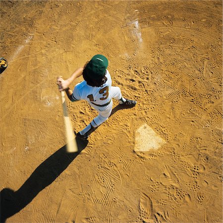 recreational sports league - OVERHEAD VIEW BOY SWINGING BASEBALL BAT Stock Photo - Rights-Managed, Code: 846-05646636