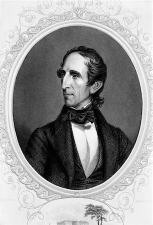 1800s PORTRAIT ILLUSTRATION OF JOHN TYLER 10th PRESIDENT OF UNITED STATES CIRCA 1840 Stock Photo - Rights-Managed, Code: 846-05648016