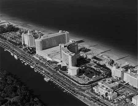 1950s - 1960s AERIAL VIEW FONTAINEBLEAU HOTEL MIAMI BEACH FLORIDA USA Stock Photo - Rights-Managed, Code: 846-05648046