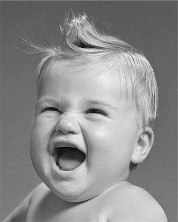 1940s HAPPY LAUGHING BLOND BABY GIRL FACE PORTRAIT Foto de stock - Con derechos protegidos, Código: 846-09161406