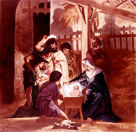 PEINTURE DE LA NATIVITÉ DE BOUGUEREAU ADORATION DES BERGERS Photographie de stock - Rights-Managed, Code: 846-02795259