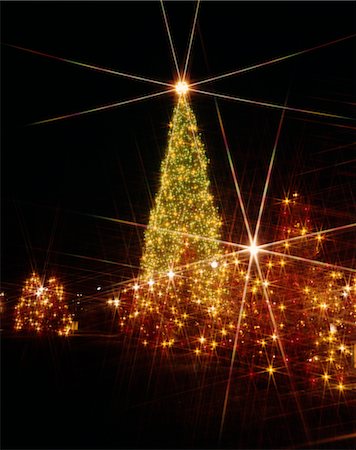 pictures old fashioned christmas trees - CHRISTMAS TREE LIGHTS AT NIGHT Stock Photo - Rights-Managed, Code: 846-02795328