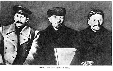 simsearch:846-02796436,k - TRIO OF RUSSIAN REVOLUTIONISTS STALIN LENIN KALININ RUSSIA REVOLUTION GOVERNMENT POLITICS USSR Stock Photo - Rights-Managed, Code: 846-02796451