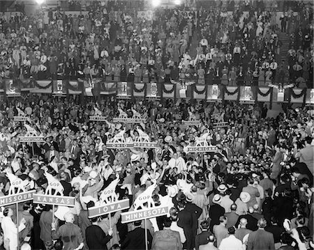 simsearch:846-02796457,k - 1940s REPUBLICAN NATIONAL CONVENTION AT PHILADELPHIA CONVENTION HALL PA. Stock Photo - Rights-Managed, Code: 846-02792255