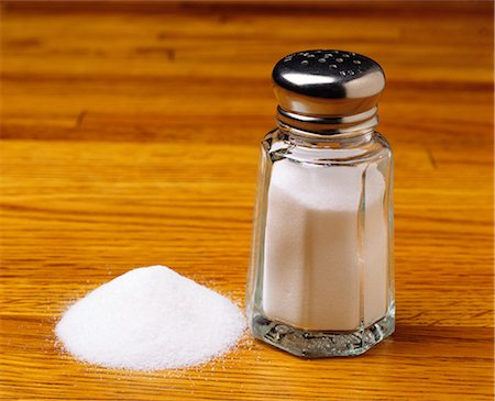 SALT SHAKER WITH PILE OF SALT Stock Photo - Rights-Managed, Code: 846-03164426