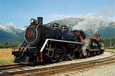 steam engine - STEAM ENGINE OF THE WHITE PASS AND YUKON RAILROAD SKAGWAY, ALASKA Stock Photo - Rights-Managed, Code: 846-03165280