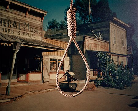 1960s ROPE HANGMAN NOOSE BACKGROUND OLD WEST COWBOY TOWN LYNCHING JUSTICE Stock Photo - Rights-Managed, Code: 846-03166025