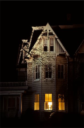 retro house - NIGHT VIEW OF A VICTORIAN HOUSE Stock Photo - Rights-Managed, Code: 846-03163772