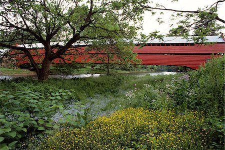 simsearch:846-03165691,k - DREIBELBIS STATION COVERED BRIDGE IN SPRINGTIME BUILT 1869 NEAR LENHARTSVILLE PENNSYLVANIA USA Stock Photo - Rights-Managed, Code: 846-03163807