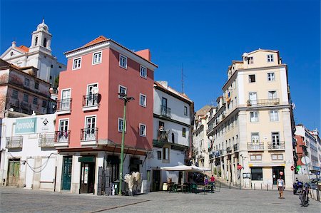 streetscene - Largo do Chafariz de Dento Square, Alfama District, Lisbon, Portugal, Europe Stock Photo - Rights-Managed, Code: 841-05784348