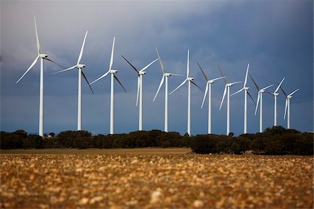 Wind turbines, Albacete, Castilla-La Mancha, Spain, Europe Foto de stock - Direito Controlado, Número: 841-05784620
