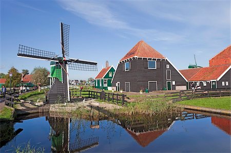 Windmills at Zaanse Schans, Zaandam, Noord Holland, Holland, Europe Stock Photo - Rights-Managed, Code: 841-05784820