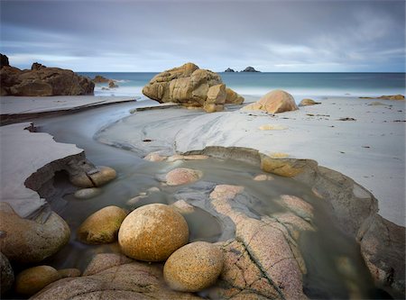 porth nanven - Beautiful boulders on the sandy beach at Porth Nanven near Land's End, Cornwall, England, United Kingdom, Europe Stock Photo - Rights-Managed, Code: 841-05785119